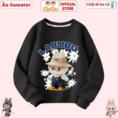 Áo Sweater Bé Gái Labubu CIUCIU KID Vải Nỉ Da Cá Co Dãn Mềm Mại Ấm Áp 9-35kg 7