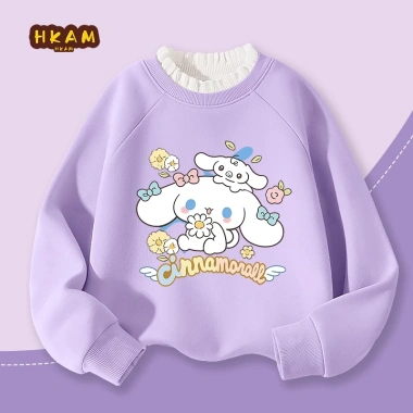Áo Sweater Bé Gái Lông Cừu Fleece Agaric Edge Cinnamoroll 250k Giảm Giá Thu Đông