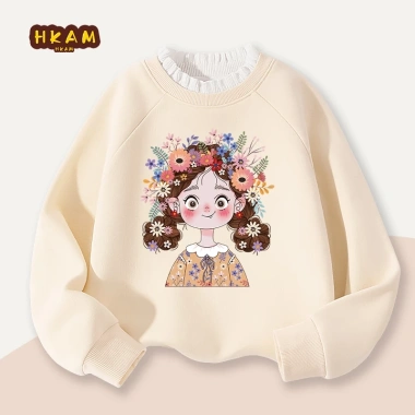 Áo Sweater Bé Gái Lông Cừu Fleece Áp Ấm Thu Đông - In Hình Bé Gái, Giá 250k Áo Sweater Bé Gái Lông Cừu Fleece Áp Ấm Thu Đông - In Hình Bé Gái, Giá 250k