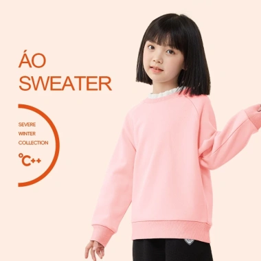 Áo Sweater Bé Gái Lông Cừu Fleece In Capybara Ấm Áp Thời Trang Thu Đông