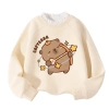 Áo Sweater Bé Gái Lông Cừu Fleece In Capybara Ấm Áp Thời Trang Thu Đông 9