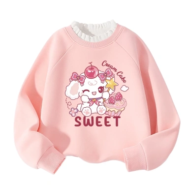 Áo Sweater Bé Gái Lông Cừu Fleece Nỉ Thu Đông In Thỏ Anh Đào - Giá 250k 7