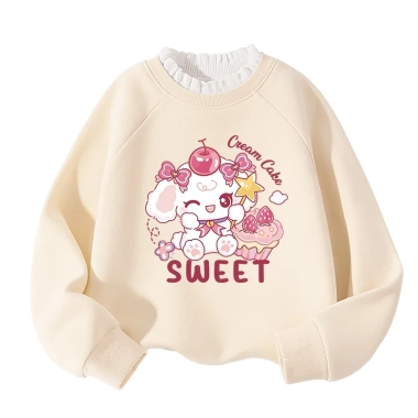 Áo Sweater Bé Gái Lông Cừu Fleece Nỉ Thu Đông In Thỏ Anh Đào - Giá 250k 9