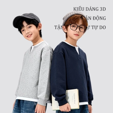 Áo Sweater Bé Trai Giả Hai Mảnh Thời Trang, In Hình Người Không Gian - Thoải Mái, Giá 270k