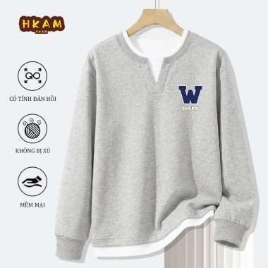 Áo Sweater Bé Trai Giả Hai Mảnh Unisex Thời Trang Thoải Mái - Giá 270.000đ 8
