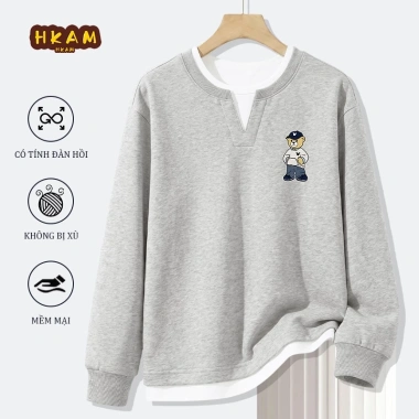 Áo Sweater Bé Trai Hai Mảnh Thời Trang, Thoải Mái In Hình Gấu - Giá 270.000đ