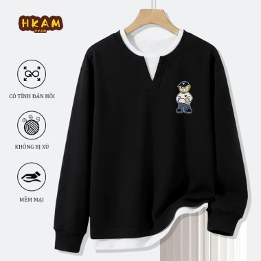 Áo Sweater Bé Trai Hai Mảnh Thời Trang, Thoải Mái In Hình Gấu - Giá 270.000đ