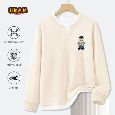 Áo Sweater Bé Trai Hai Mảnh Thời Trang, Thoải Mái In Hình Gấu - Giá 270.000đ