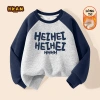 Áo Sweater Bé Trai HKAM Nỉ Lông Cừu Ấm Áp, In Chữ Unisex Đa Năng - Giá Ưu Đãi 270k