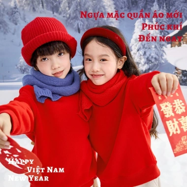 Áo Sweater Bé Trai HKAM Nỉ Lông Cừu Ấm Áp, Lót Năm Mới, Thời Trang Thu Đông 2 Áo Sweater Bé Trai HKAM Nỉ Lông Cừu Ấm Áp, Lót Năm Mới, Thời Trang Thu Đông 2