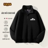 Áo Sweater Bé Trai HKAM Nỉ Lông Cừu Nửa Mở In Hình Núi - Thời Trang Thoải Mái