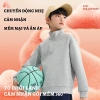 Áo Sweater Bé Trai HKAM Nỉ Lông Cừu Nửa Mở In Hình Núi - Thời Trang Thoải Mái 2