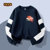 Áo Sweater bé trai HKAM nỉ tay chắp vá, thoải mái, in thể thao – Giá 210.000đ 9