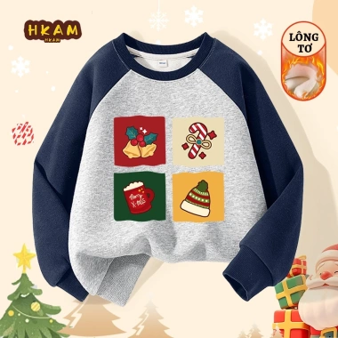 Áo Sweater Bé Trai Nỉ Lông Cừu Ấm Áp, In Hình Giáng Sinh - Giá Ưu Đãi 270.000 VND 7