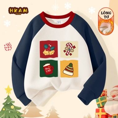 Áo Sweater Bé Trai Nỉ Lông Cừu Ấm Áp, In Hình Giáng Sinh - Giá Ưu Đãi 270.000 VND 10