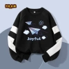 Áo Sweater bé trai nỉ tay chắp vá thoải mái, in máy bay giấy – chỉ 210.000₫ 8