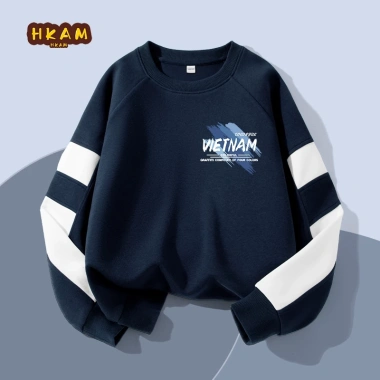 Áo Sweater Bé Trai Nỉ Tay Chắp Vá Thời Trang, In Hình Việt Nam, Giá 210.000 VND