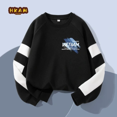 Áo Sweater Bé Trai Nỉ Tay Chắp Vá Thời Trang, In Hình Việt Nam, Giá 210.000 VND