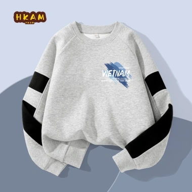 Áo Sweater Bé Trai Nỉ Tay Chắp Vá Thời Trang, In Hình Việt Nam, Giá 210.000 VND