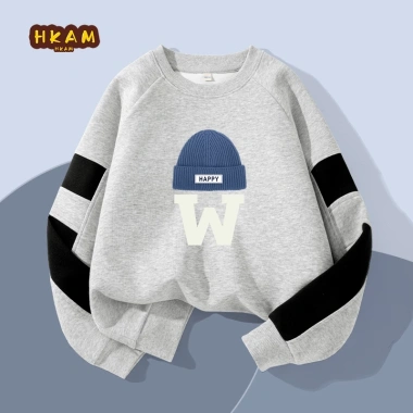 Áo Sweater bé trai nỉ tay chắp vá thời trang thoải mái, in mũ - 210.000₫ 9