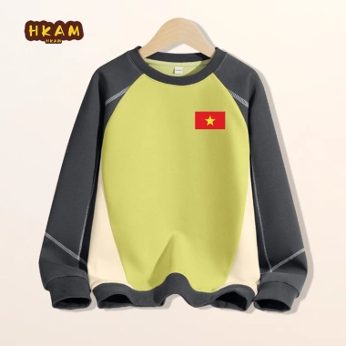 Áo Sweater Bé Trai Thời Trang Màu Trẻ Em In Cờ Việt Nam Thoải Mái, Giá 226.800₫