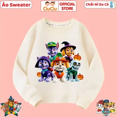 Áo Sweater Bé Trai và Bé Gái Hình Chú Chó Cứu Hộ CIUCIU KID Dài Tay Thu Đông Nỉ Da Cá Ấm Giá Ưu Đãi 160k 7