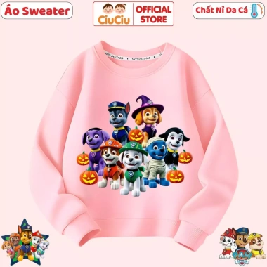 Áo Sweater Bé Trai và Bé Gái Hình Chú Chó Cứu Hộ CIUCIU KID Dài Tay Thu Đông Nỉ Da Cá Ấm Giá Ưu Đãi 160k 8