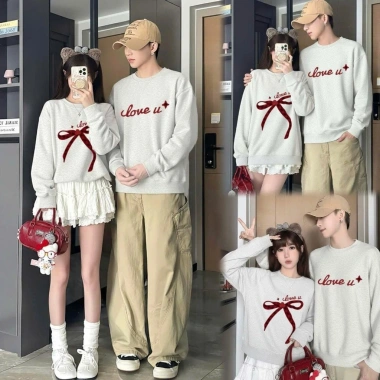 Áo sweater boxy nỉ bông Cặp Đôi LOVE‑YOU - RTOML, chính hãng, chỉ 119.999₫