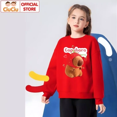 Áo Sweater Capybara CIUCIU Bé Trai & Gái, Nỉ Thu Đông, Vải Da Cá Co Dãn, 160k 9