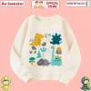 Áo Sweater Dài Tay Bé Trai & Gái Hình Khủng Long Dino - CIUCIU KID, Nỉ Da Cá Ấm 10