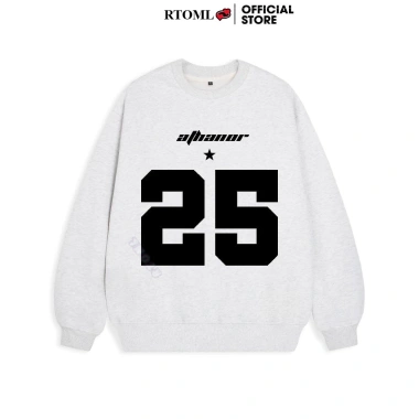 Áo Sweater Dáng Rộng RTOML Nỉ Bông Xám Tiêu Mẫu 25 320GSM - Giá 69k