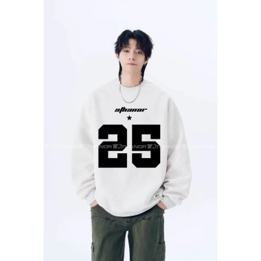 Áo Sweater Dáng Rộng RTOML Nỉ Bông Xám Tiêu Mẫu 25 320GSM - Giá 69k