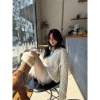 Áo Sweater Dệt Kim Cổ Bẻ Dáng Ôm - Phong Cách Hàn Quốc Thu Đông 2.023 Giá 124k 2