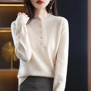 Áo Sweater Dệt Kim Cổ Tròn Dáng Rộng - Thời Trang Xuân Thu Nữ 40-90kg Giá 191k