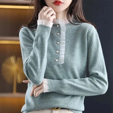 Áo Sweater Dệt Kim Cổ Tròn Dáng Rộng - Thời Trang Xuân Thu Nữ 40-90kg Giá 191k