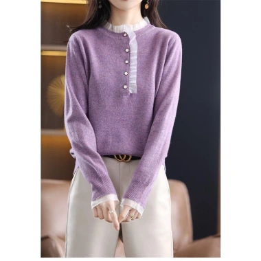 Áo Sweater Dệt Kim Cổ Tròn Dáng Rộng - Thời Trang Xuân Thu Nữ 40-90kg Giá 191k