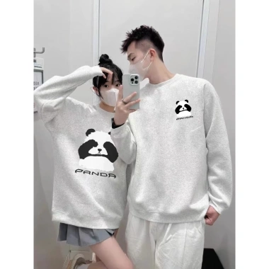 Áo Sweater Đôi Nam Nữ In Gấu Panda - Nỉ Bông Cao Cấp, Form Unisex, Giá 145.000₫