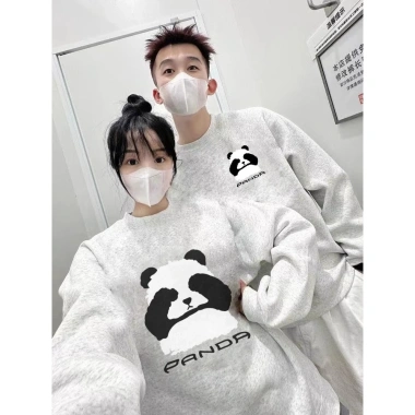 Áo Sweater Đôi Nam Nữ In Gấu Panda - Nỉ Bông Cao Cấp, Form Unisex, Giá 145.000₫