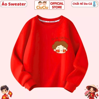 Áo Sweater Em Bé Việt Nam CIUCIU KID Nỉ Da Cá Cổ Tròn Dày Dặn, ấm áp, mềm mại cho bé trai, bé gái - Giá chỉ 160.000₫ 3