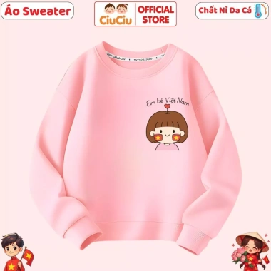 Áo Sweater Em Bé Việt Nam CIUCIU KID Nỉ Da Cá Cổ Tròn Dày Dặn, ấm áp, mềm mại cho bé trai, bé gái - Giá chỉ 160.000₫ 8