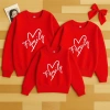 Áo sweater gia đình 3 người mẫu trái tim, nỉ bông dày ấm, size 6‑90kg, giảm giá 60.000đ, siêu ấm cho mùa thu đông, độ bền cao, dễ giặt 3