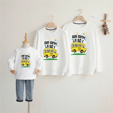 Áo sweater gia đình 3 người mẫu trái tim, nỉ bông dày ấm, size 6‑90kg, giảm giá 60.000đ, siêu ấm cho mùa thu đông, độ bền cao, dễ giặt