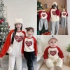 Áo Sweater Gia Đình Nhà Đăng MIDAKO - Nỉ 2 Da Cao Cấp, Thân Kem Tay Đỏ In Trái Tim, Mềm Mịn & Thoáng Khí 3