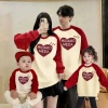 Áo Sweater Gia Đình Nhà Đăng MIDAKO - Nỉ 2 Da Cao Cấp, Thân Kem Tay Đỏ In Trái Tim, Mềm Mịn & Thoáng Khí 4