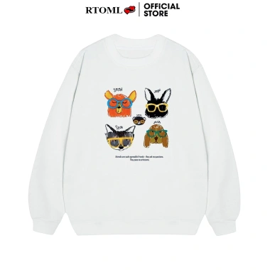 Áo Sweater Nam Nữ Nỉ Lót Lông 320GSM RTOML ANIMALS - Giao Hàng 24h - 119.999₫
