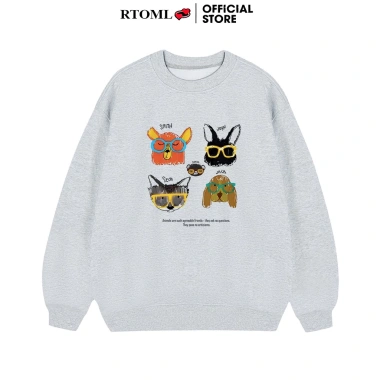 Áo Sweater Nam Nữ Nỉ Lót Lông 320GSM RTOML ANIMALS - Giao Hàng 24h - 119.999₫