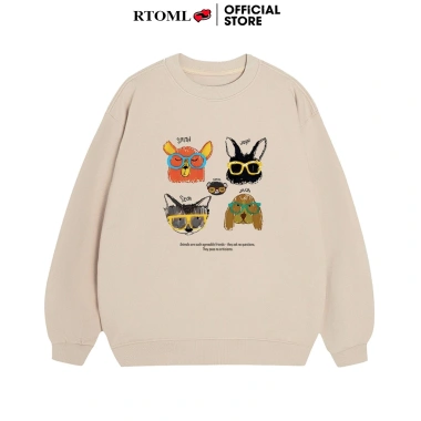 Áo Sweater Nam Nữ Nỉ Lót Lông 320GSM RTOML ANIMALS - Giao Hàng 24h - 119.999₫