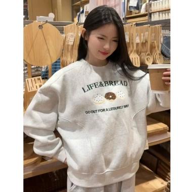 Áo Sweater Nỉ Bông Boxy Thêu Bánh 320GSM 100% Cotton RTOML Giá ưu đãi 119.999₫