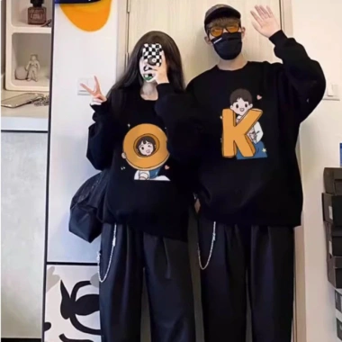 Áo sweater nỉ bông cặp đôi nam nữ rộng mùa đông hoodie RTOML giảm giá 69k