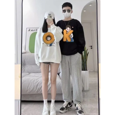 Áo sweater nỉ bông cặp đôi nam nữ rộng mùa đông hoodie RTOML giảm giá 69k